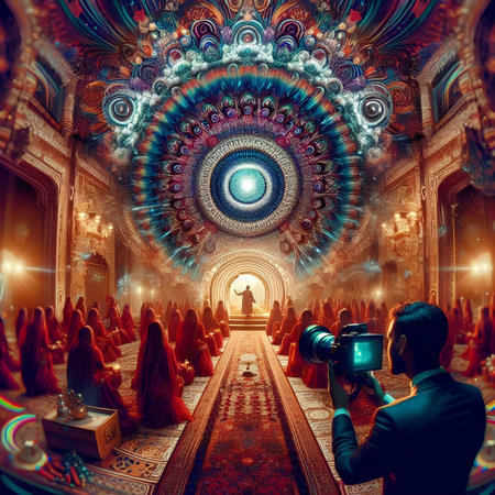 A view from the inside of the Dolmabahce Palace in Kolkata.の素材