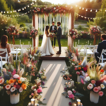 Wedding Ceremony. Bride and Groom at Wedding Dayの素材