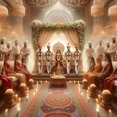 3D rendering of a religious ceremony inside a temple in Baliの素材