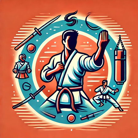 Taekwondo vector illustration. Tae Kwon Do.の素材