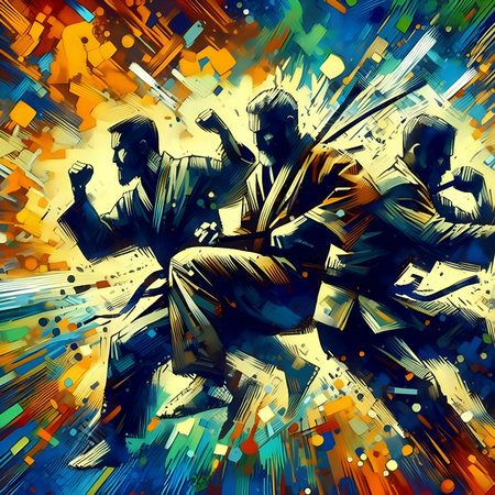 Kung fu kung fu kung fu taekwondo martial art illustrationの素材