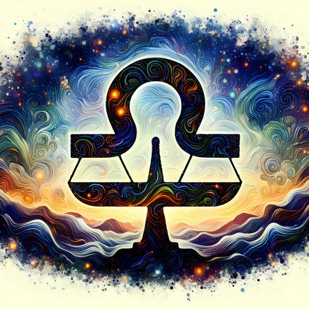 Zodiac sign Libra. Zodiac background with zodiac signs.の素材