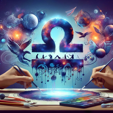 Hands of man and woman drawing magic padlock on space backgroundの素材