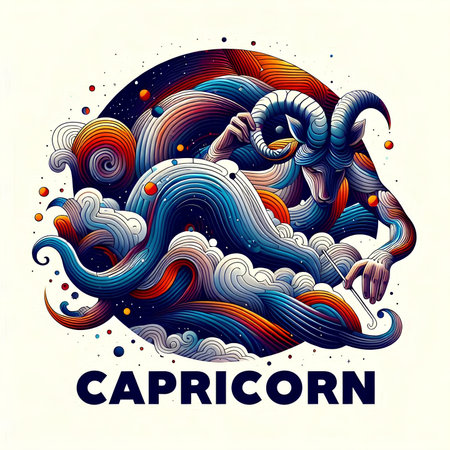 Zodiac sign Capricorn. Vector illustration of astrological zodiac signの素材