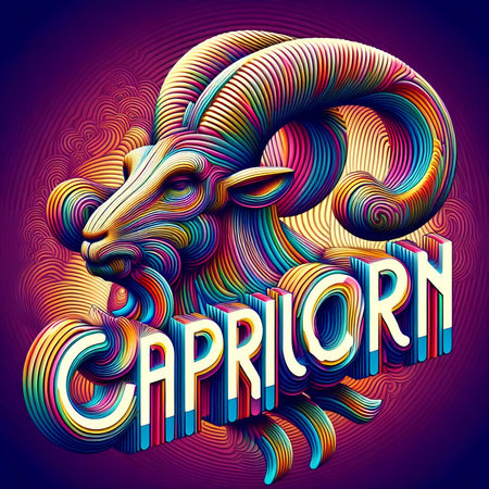 Capricorn zodiac sign. Zodiac symbol. vector illustrationの素材