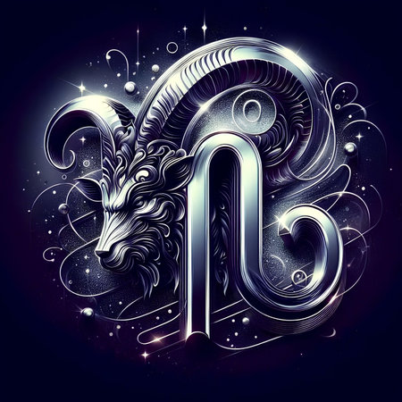 Zodiac sign Capricorn. Zodiacal symbol of the year.の素材