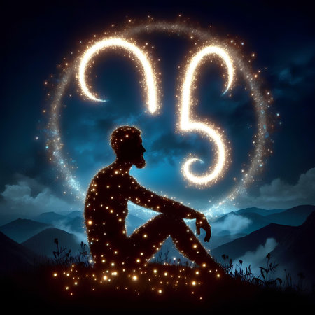 Silhouette of man sitting in lotus pose with question markの素材