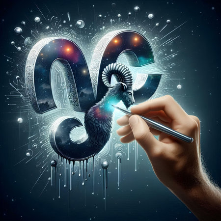 Hand drawing creative 3d number on futuristic background. Future technology conceptの素材