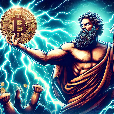 Bitcoin in the hands of a man. The concept of cryptocurrency mining.の素材