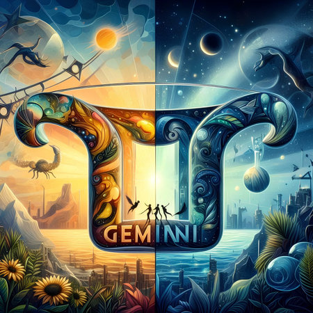 Gemini zodiac sign. Aquarius astrological horoscope illustrationの素材