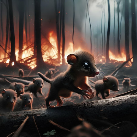 Dead rat in the forest. 3D render. Conceptual illustration.の素材