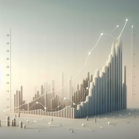 financial graph on the background of the business chart. 3d renderingの素材