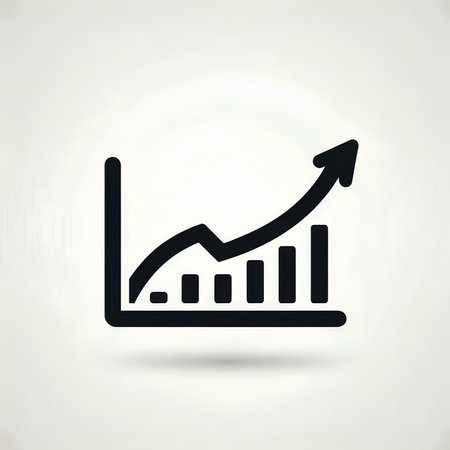 Growth chart icon on a light background. Flat vector illustration.の素材