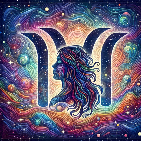 Zodiac sign Virgo. Zodiac constellation. Vector illustration.の素材