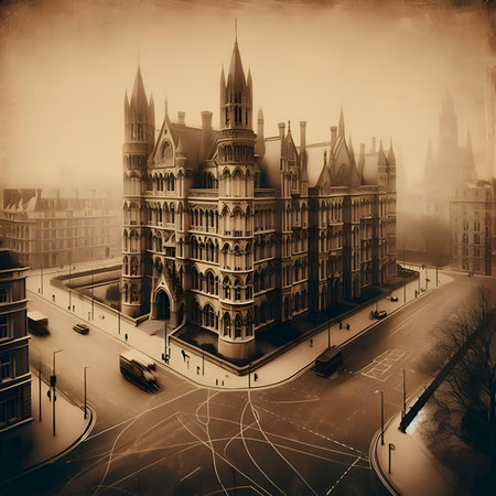 Old town of London, UK. Vintage style toned picture.の素材
