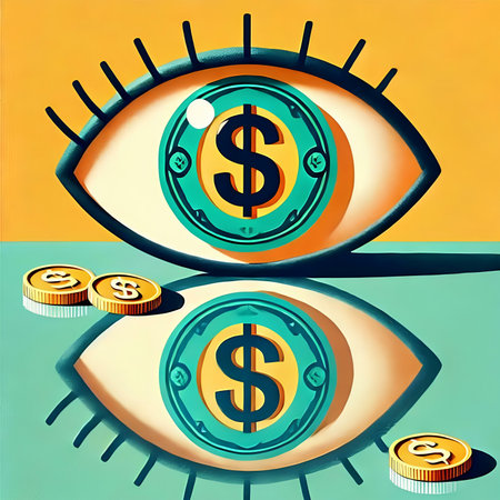 Eye with dollar sign. Vector illustration of the concept of money.の素材