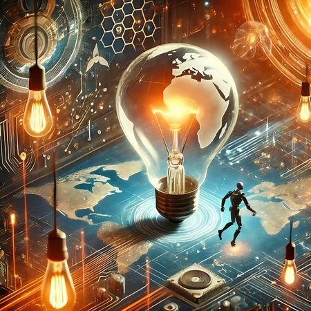 Idea concept with light bulb and human silhouette. 3D renderingの素材