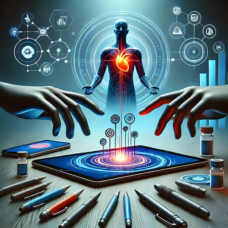 3d rendering of human body and medical science research and development conceptの素材