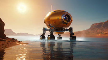 3D CG rendering of space ship. High resolution image. 3D illustration.の素材