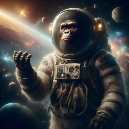 Astronaut in outer space. Elements of this image furnished by NASAの素材