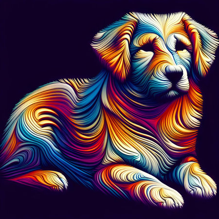Lion zodiac sign. Colorful vector illustration on a dark background.の素材