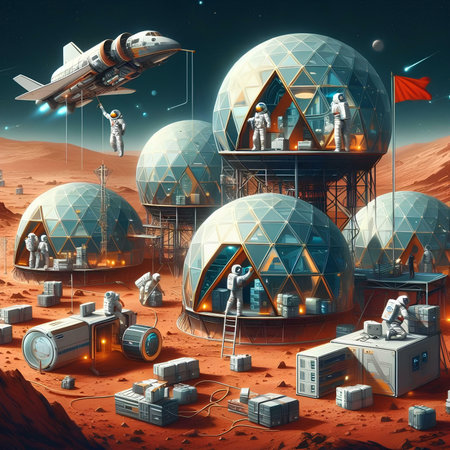 Astronaut in outer space. 3D rendering. Elements of this image furnished by NASAの素材