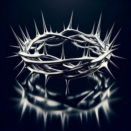 Illustration of a crown on a dark background. 3d renderingの素材