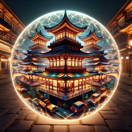 Night view of the ancient city of Nanjing, Jiangsu Province, Chinaの素材