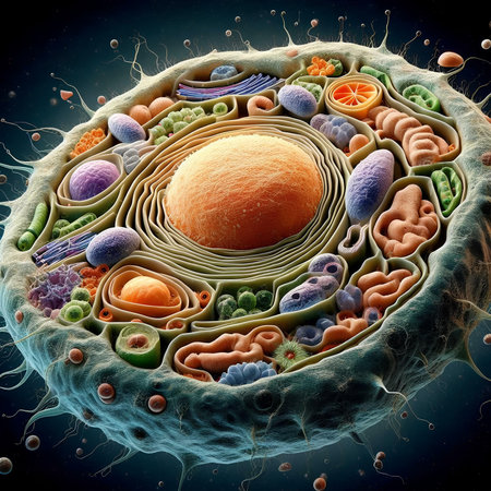 3d illustration of sperm and egg cell with ovule in spaceの素材
