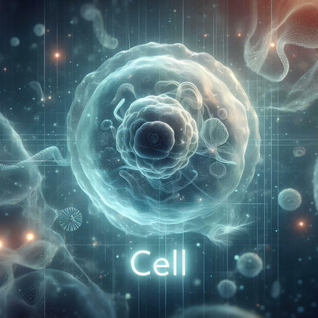 Cells in the universe, 3D illustration, computer generated backgroundの素材