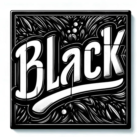 Black and white vector illustration of a blackboard with the word black.の素材