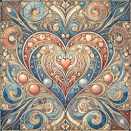 Seamless pattern in the form of a heart. Vector illustration.の素材