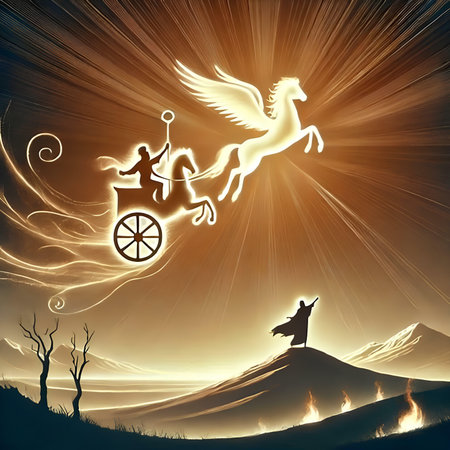 Illustration of Christmas background with the image of Santa Claus on a cartの素材