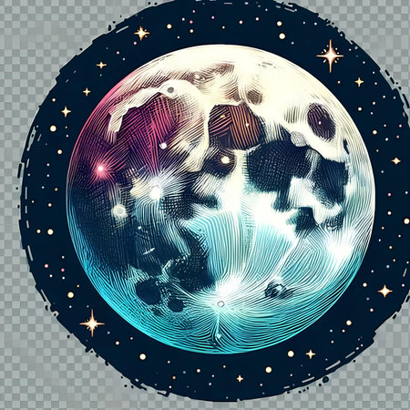 Space planet with stars and galaxies. Vector illustration in hand drawn style.の素材