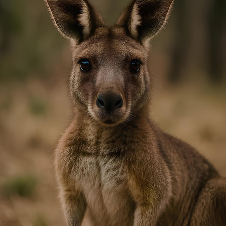 Portrait of a red-necked wallaby (Macropus rufogriseus)の素材