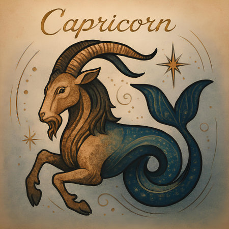 Capricorn zodiac sign. Astrological horoscope collection. vector illustrationの素材