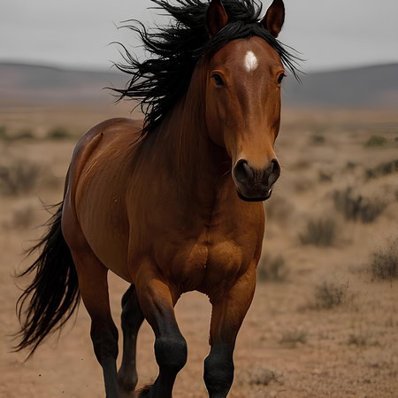 Wild Horse Stallion in the Utah Desert, United States of Americaの素材