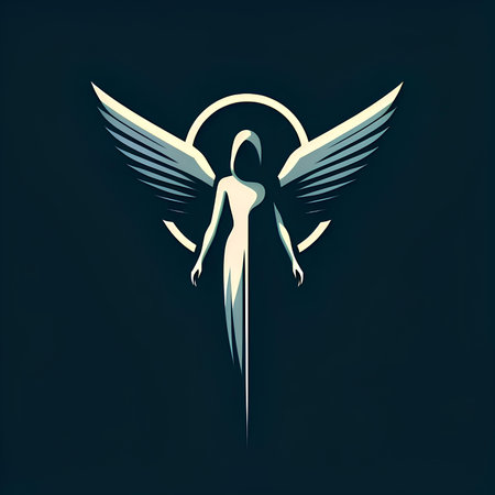 Angel symbols. Vector illustration eps 10. Isolated on dark background.の素材