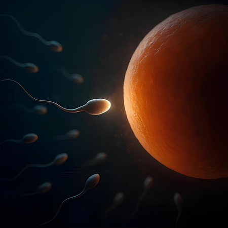 Sperm and egg cell - 3d render of sperm and egg cellの素材