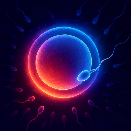 Sperm and egg cells. Spermatozoon. 3d illustrationの素材