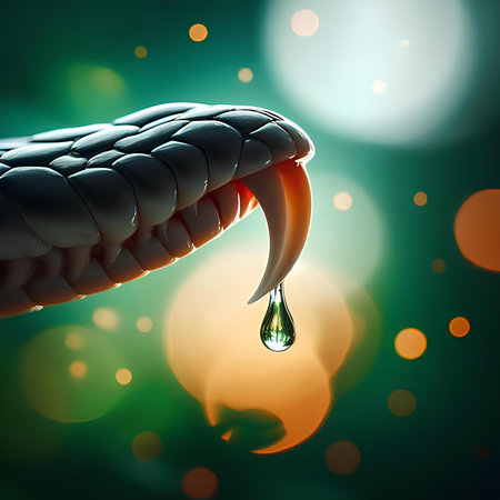 Snake drop and bokeh background. 3d renderingの素材