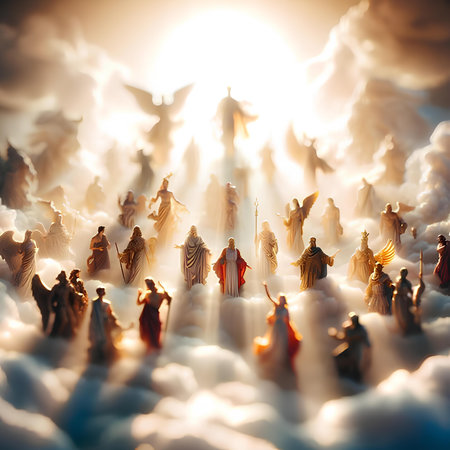 Christmas nativity scene. Christmas scene with holy family, Jesus and Maryの素材