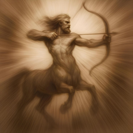 Digital Illustration of a Cupid with Bow and Arrow in Motionの素材