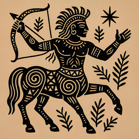 Ancient Greek god of love with bow and arrow. Vector illustration.の素材