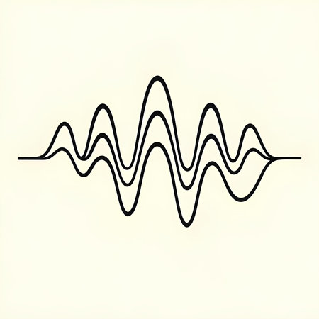 Sound wave line art vector illustration. Sound wave line vector illustration.の素材