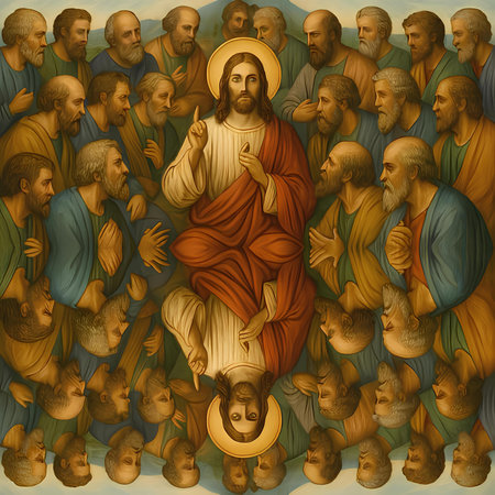 Jesus Christ in the cross, illustration of a religious Christian sceneの素材