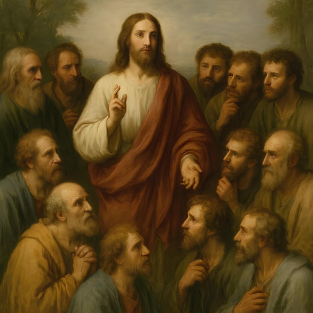 Jesus Christ and the apostles in the church of St. Francis of Assisiの素材