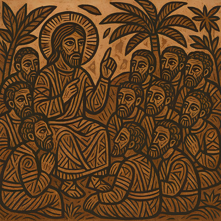 Zeus god. Vector hand drawn illustration of Jesus.の素材