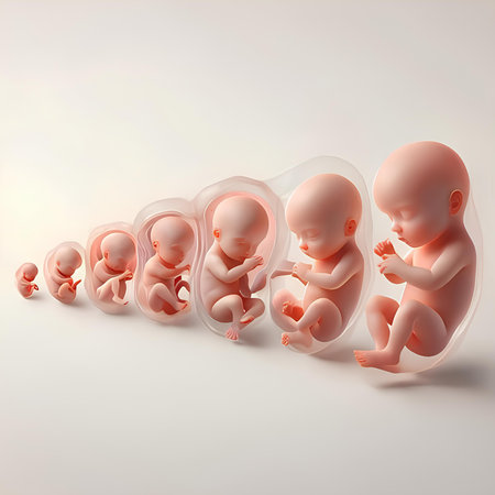 3d render of fetus in the womb, motherhood concept.の素材