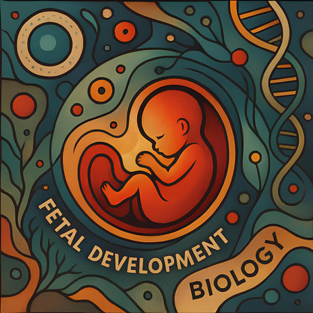 Fetus in the womb. Vector illustration. Stylized vector illustration.の素材